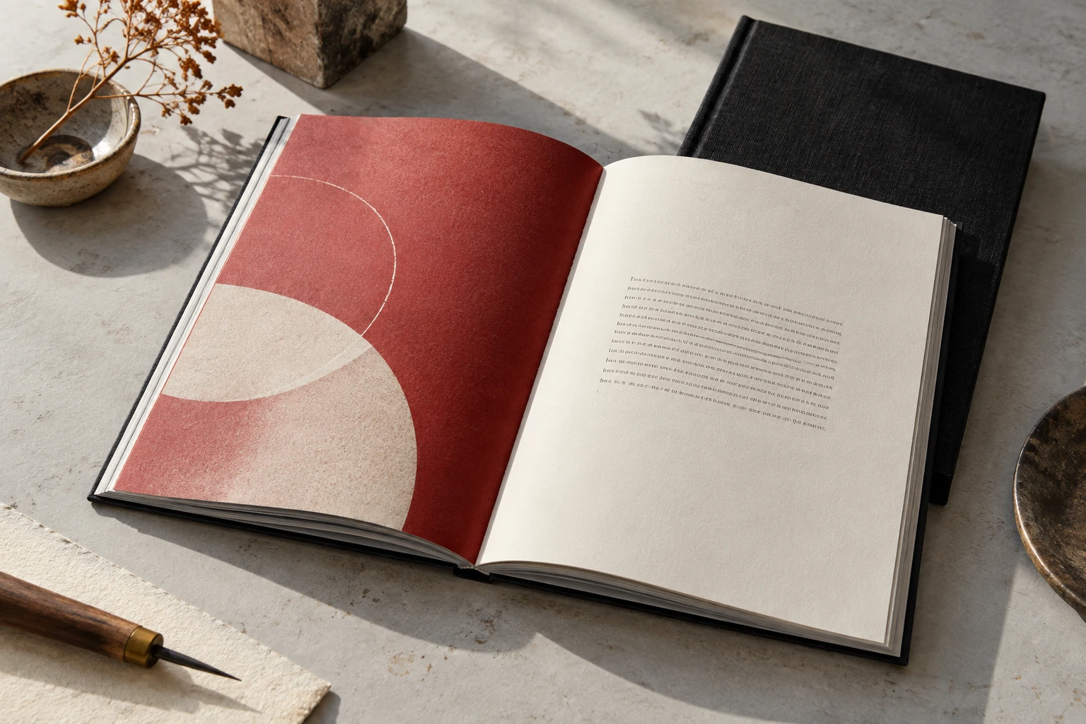 An open independent typographic publication with a red graphic page